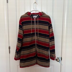 Striped Hooded Jacket with Zipper